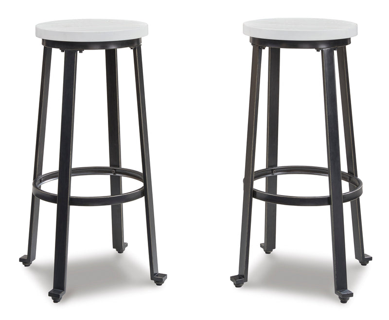 Challiman Vintage White Bar Height Bar Stool (Set of 2)