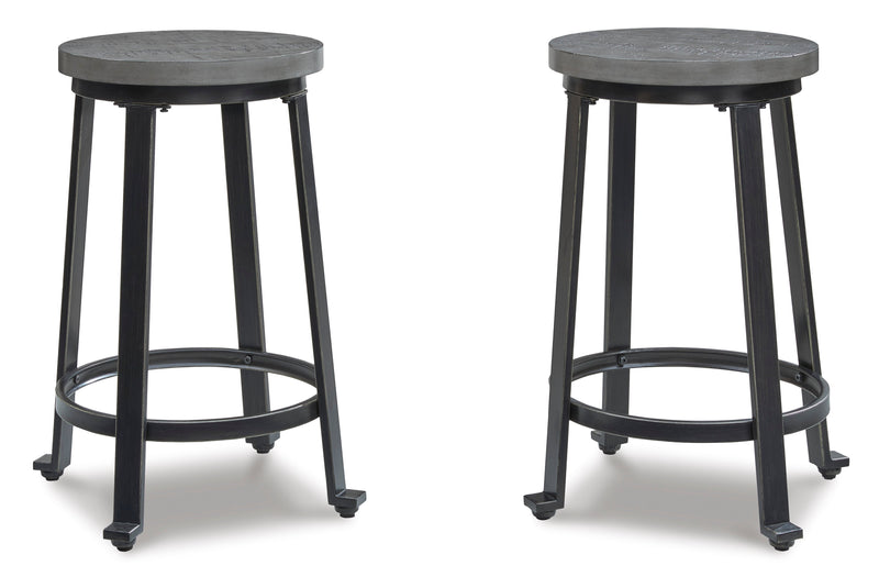 Challiman Antique Gray Counter Height Bar Stool (Set of 2)