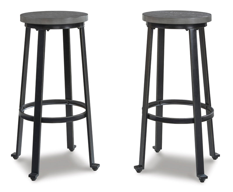 Challiman Antique Gray Bar Height Bar Stool (Set of 2)