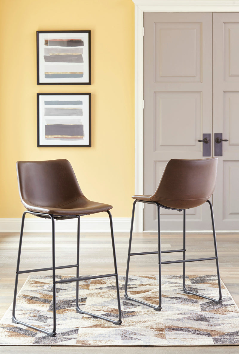 Centiar Brown Pub Height Bar Stool (Set of 2)