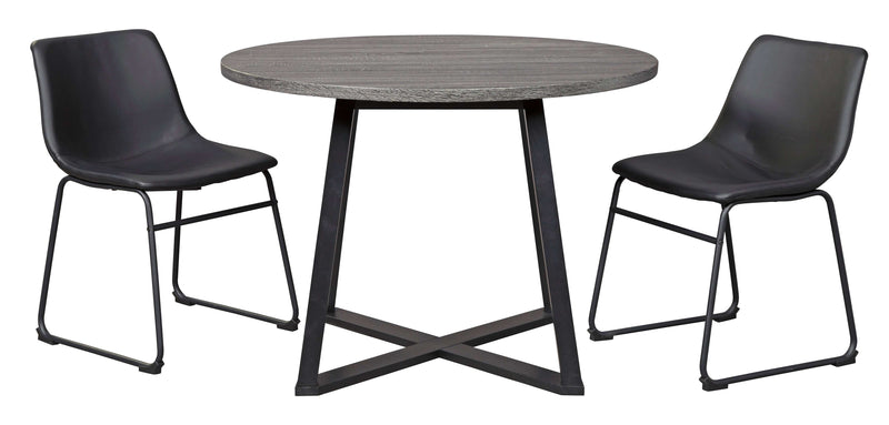 Centiar - Gray/Black - Round Dining Table - Ornate Home