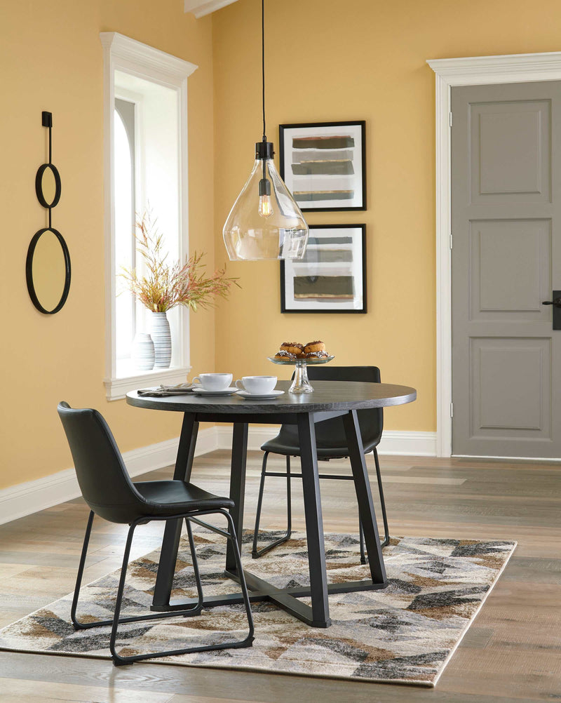 Centiar - Gray/Black - Round Dining Table - Ornate Home