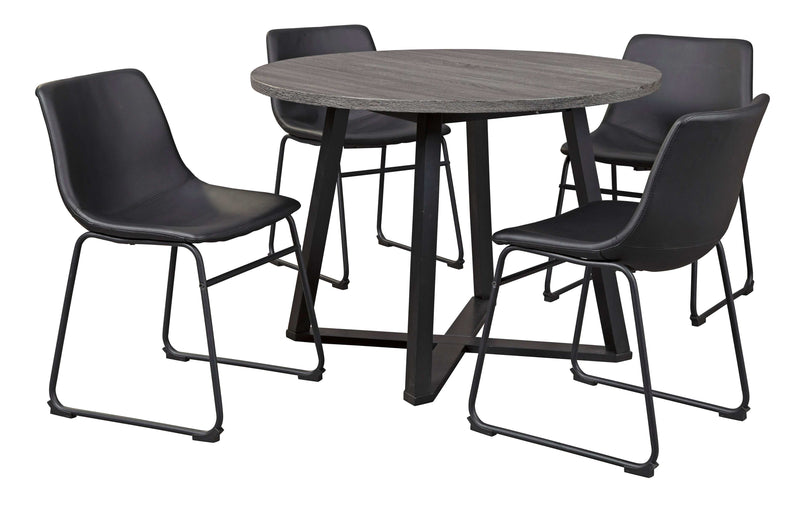 Centiar - Gray/Black - Round Dining Table - Ornate Home