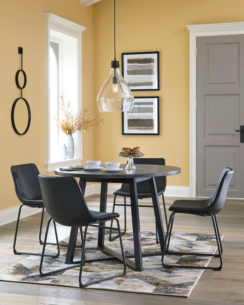 Centiar - Gray/Black - Round Dining Table - Ornate Home