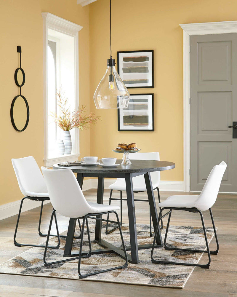 Centiar - Gray/Black - Round Dining Table - Ornate Home