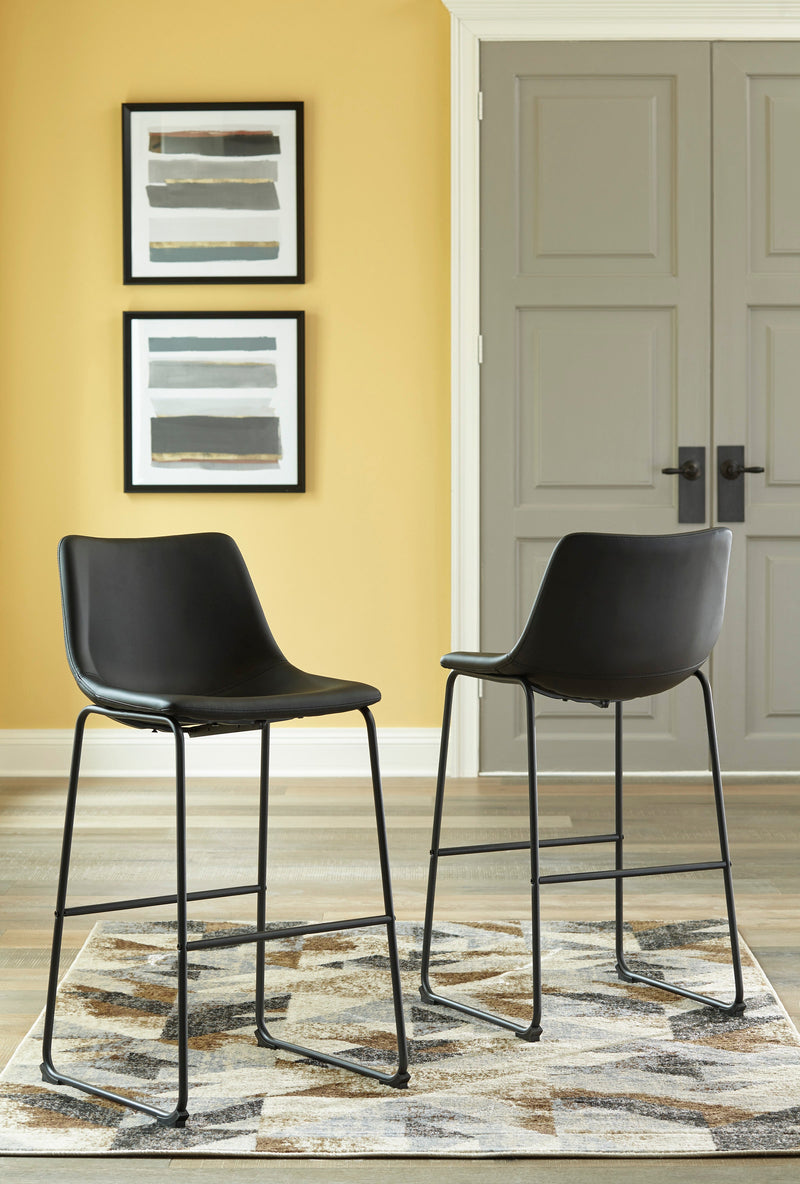 Centiar Black Pub Height Bar Stool (Set of 2)