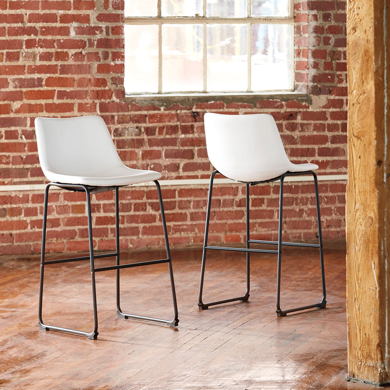 Centiar White Pub Height Bar Stool (Set of 2)