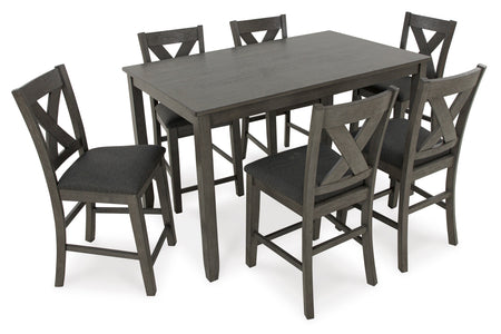 Caitbrook Gray Counter Height Dining Room Set / (Set of 7)