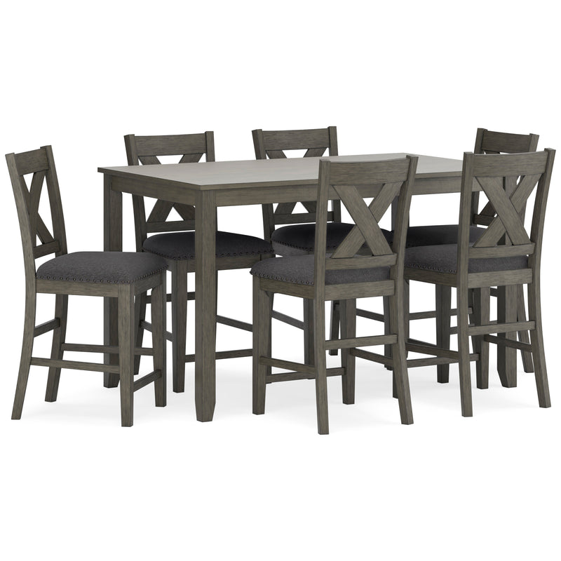 Caitbrook Gray Counter Height Dining Room Set / (Set of 7)