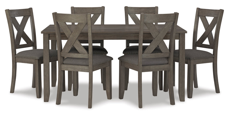 Caitbrook Gray Dining Room Set / (Set of 7)