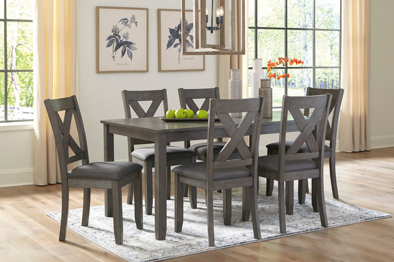 Caitbrook Gray Dining Room Set / (Set of 7)