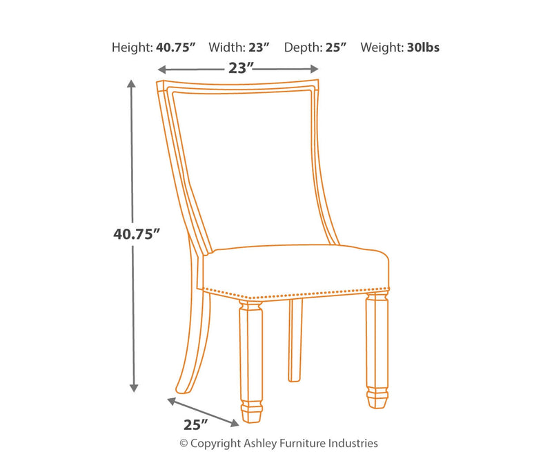 Bolanburg Antiqued White Dining Chair (Set of 2)