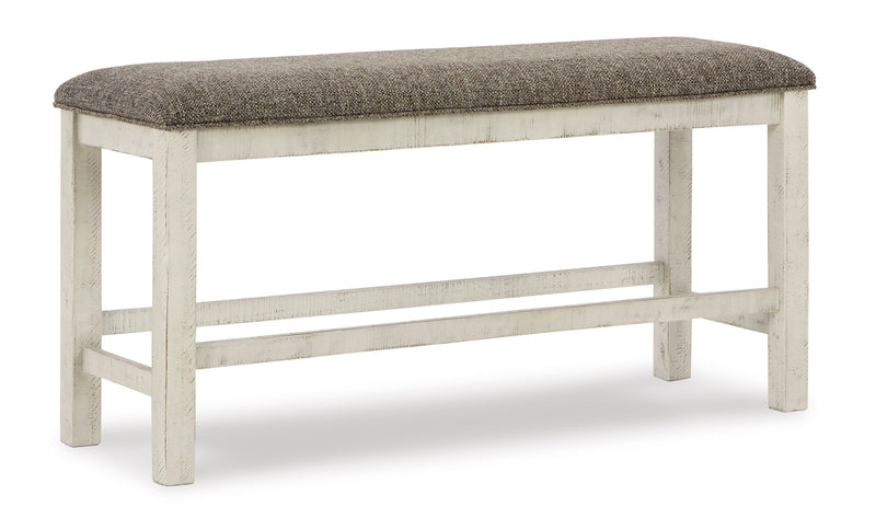 Brewgan White & Brown Counter Chair Bench