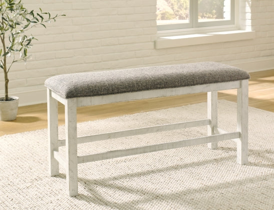 Brewgan White & Brown Counter Chair Bench