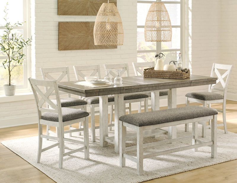 Brewgan Two-tone Counter Height Dining Room Set / 8pc