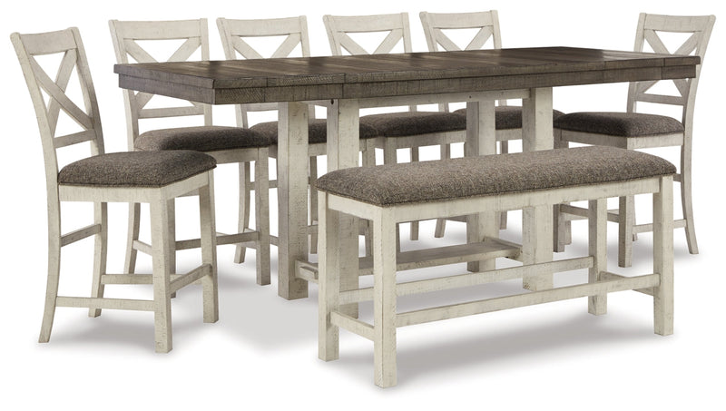 Brewgan Two-tone Counter Height Dining Room Set / 8pc