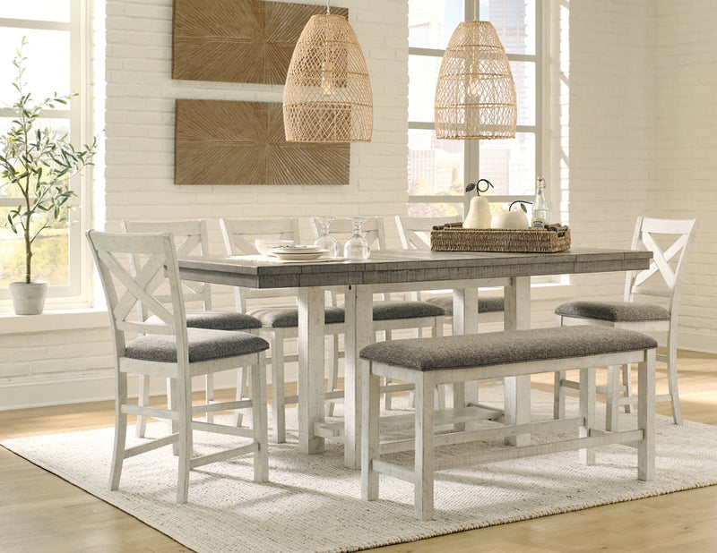 Brewgan Two-tone Counter Height Dining Room Set / 8pc