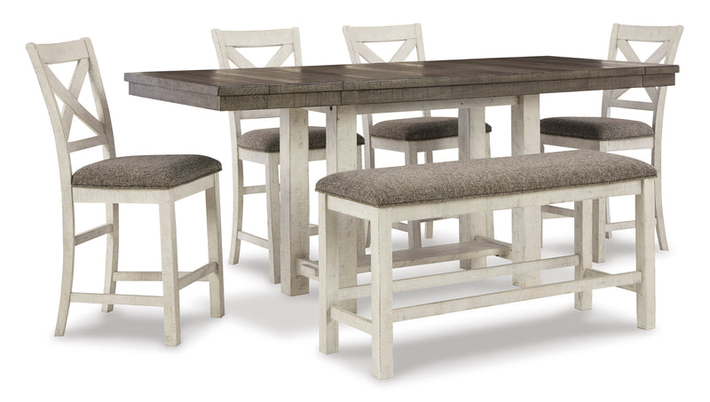 Brewgan Two-tone Counter Height Dining Room Set / 6pc