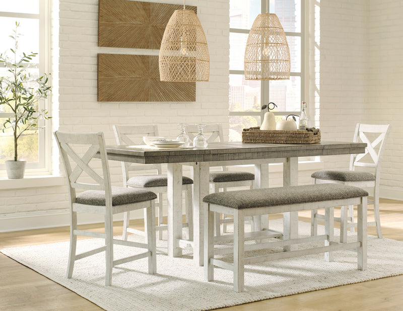 Brewgan Two-tone Counter Height Dining Room Set / 6pc