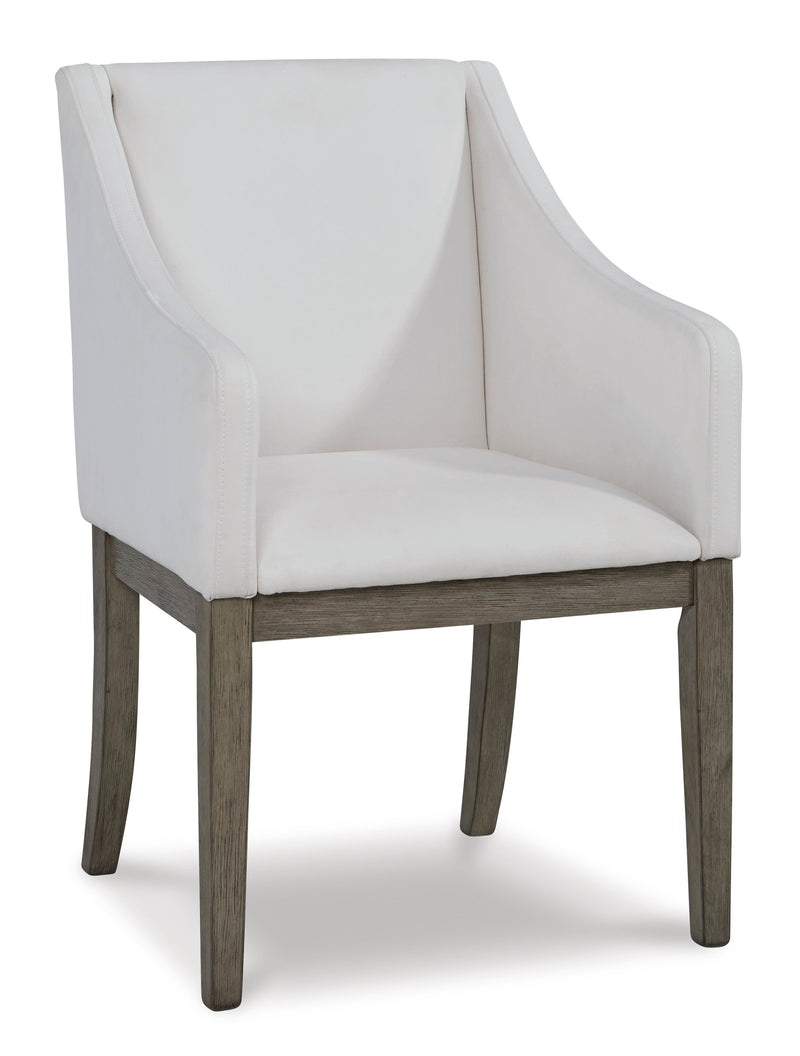 Anibecca Gray & Off White Dining Armchair (Set of 2)