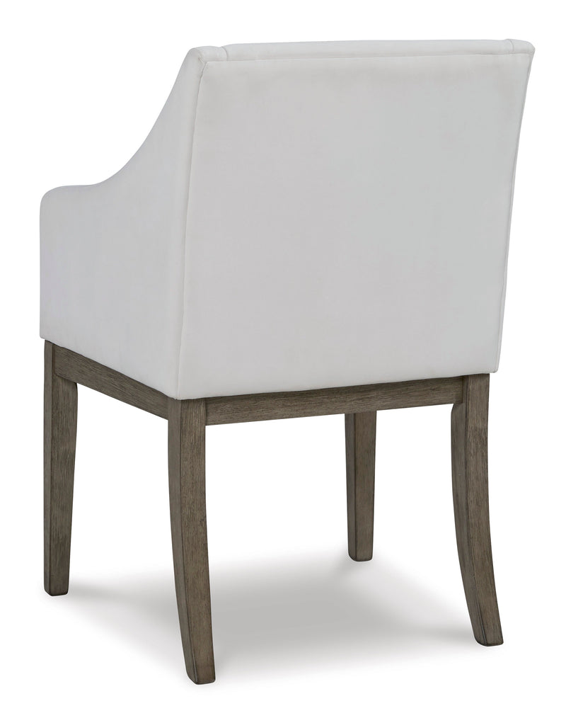 Anibecca Gray & Off White Dining Armchair (Set of 2)