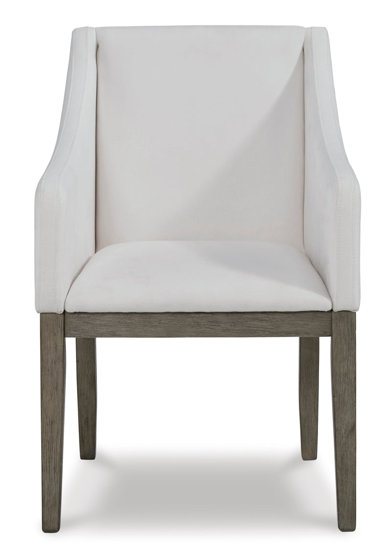 Anibecca Gray & Off White Dining Armchair (Set of 2)