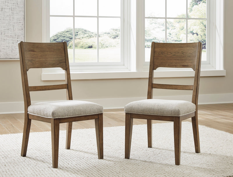 Cabalynn Oatmeal & Light Brown Dining Side Chair (Set of 2)