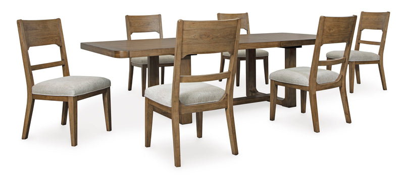 Cabalynn Light Brown Dining Room Set / 7pc