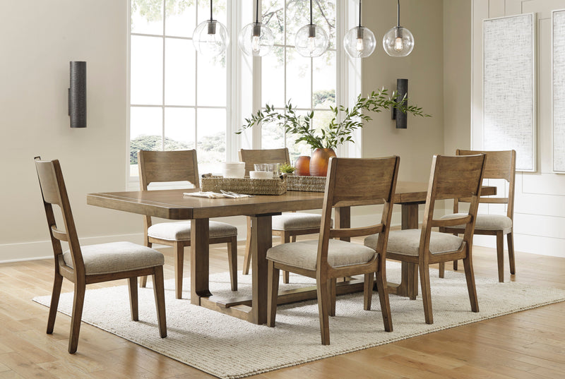 Cabalynn Light Brown Dining Room Set / 7pc