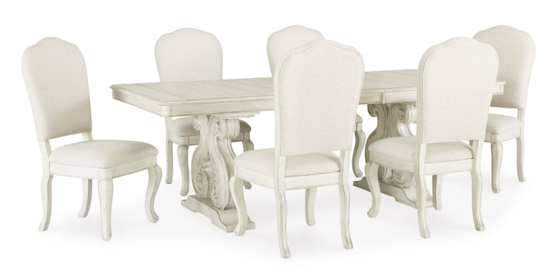 Arlendyne Antique White Dining Room Set / 7pc