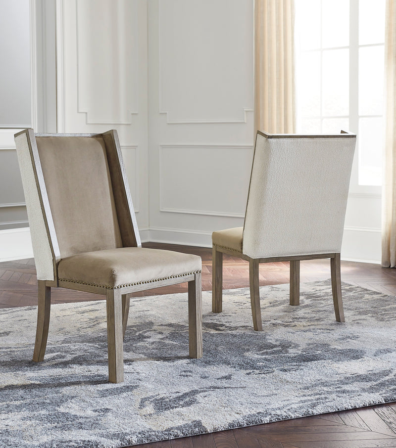 Chrestner Brown/Beige Dining Chair (Set of 2)