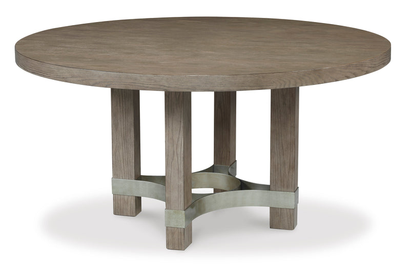 Chrestner Gray Round Dining Table