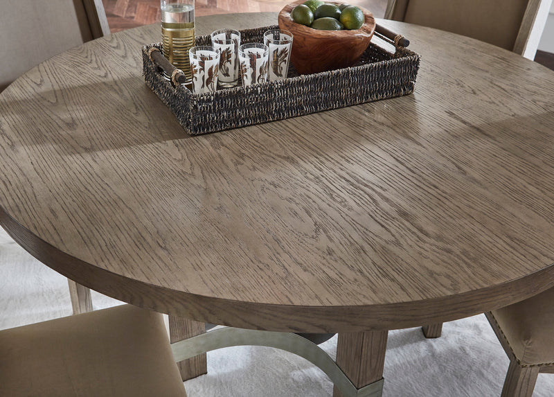 Chrestner Gray Round Dining Table