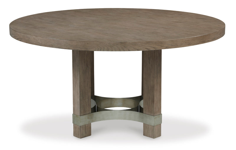 Chrestner Gray Round Dining Table