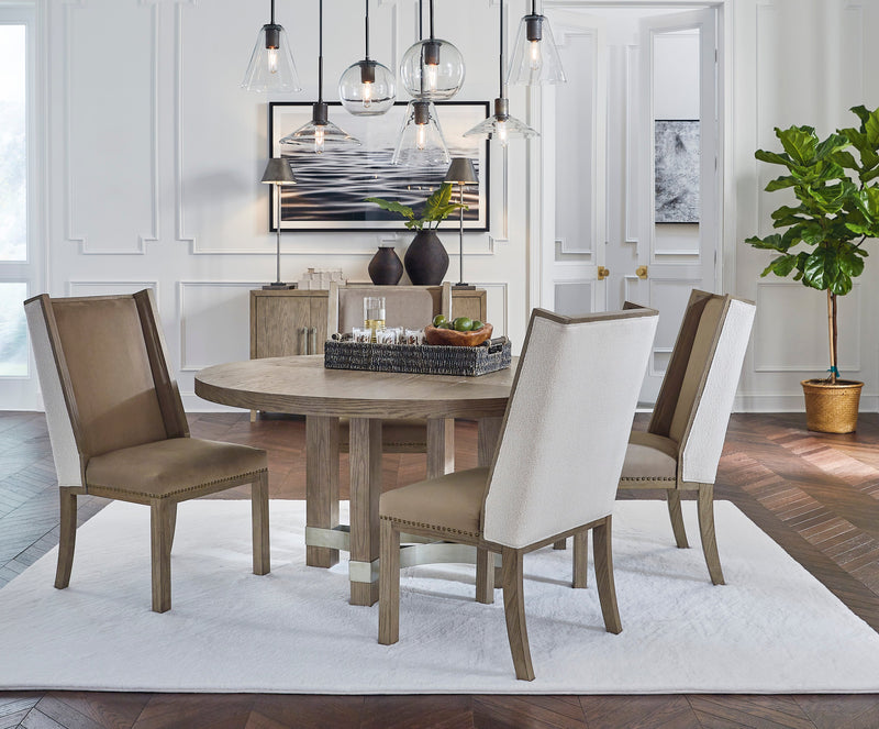 Chrestner Gray Round Dining Table