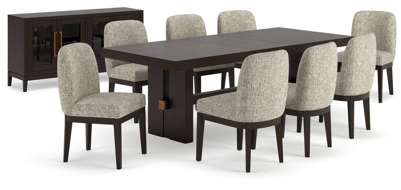 Burkhaus Dark Brown Dining Room Set / 10 pc