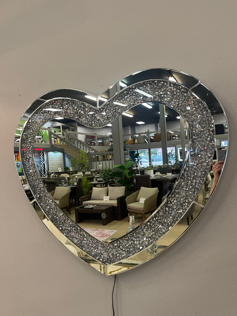 Issa Silver Heart Shape Wall Mirror