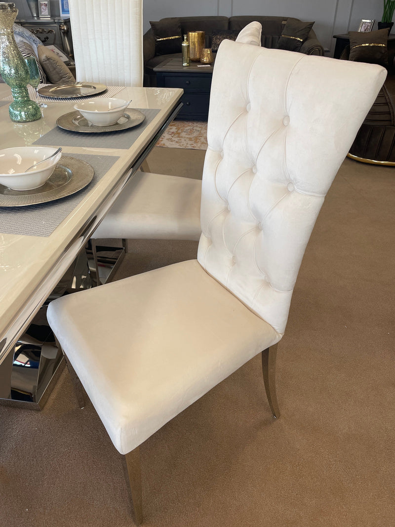 Kerwin White & Chrome Tufted Side Chair (Set of 2)