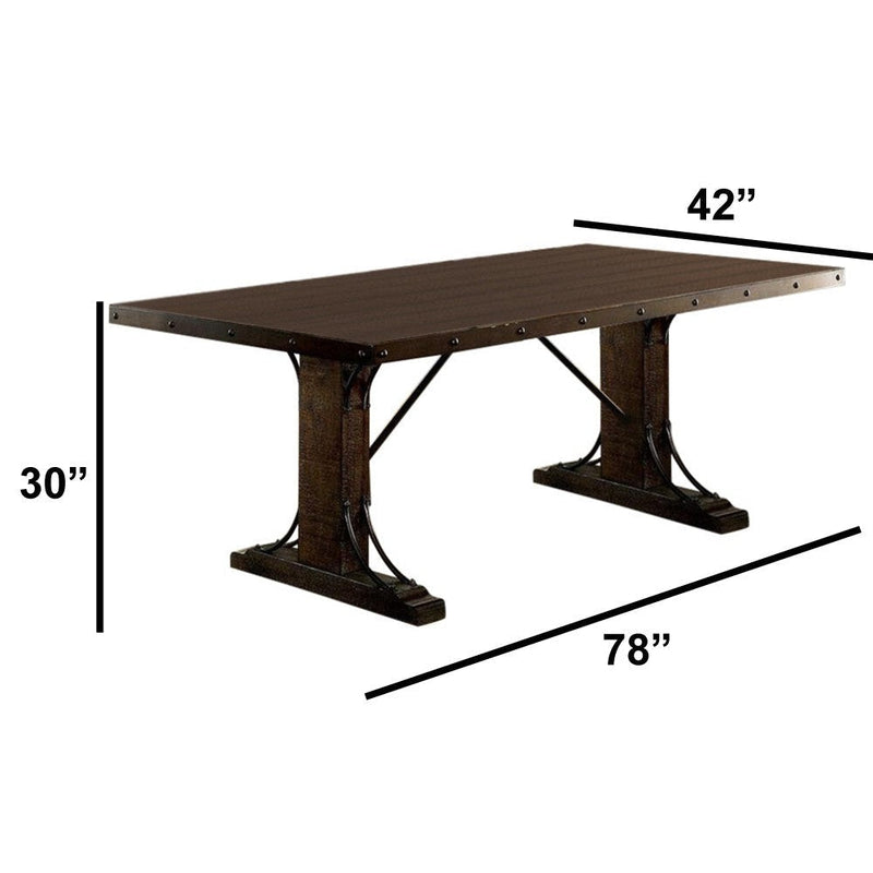 Paulina  Rustic Walnut/Espresso  Dining Table