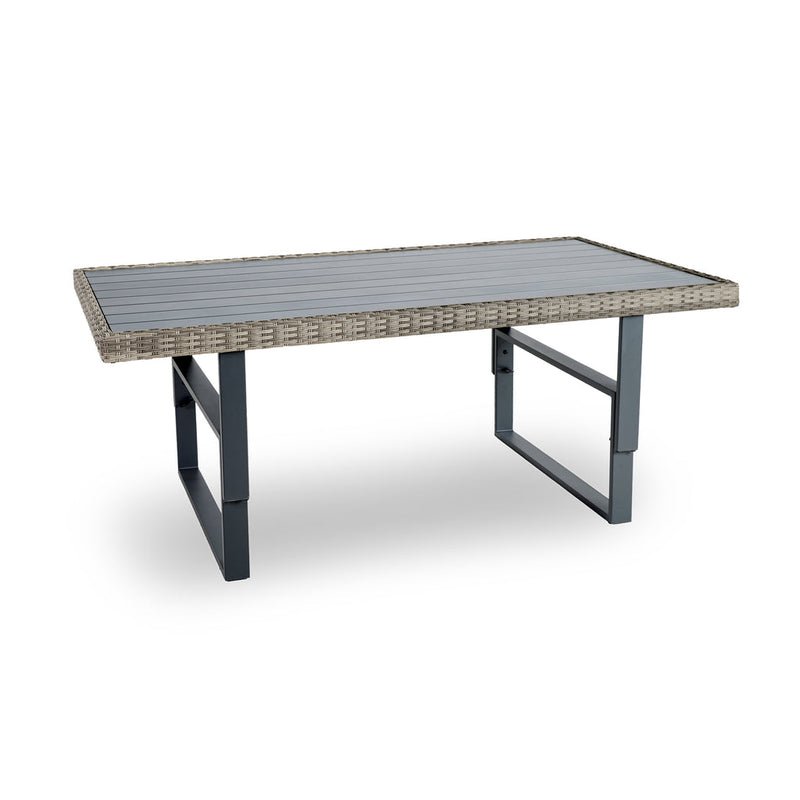 Antigua Gun Metal & Brown/Gray Outdoor Height-Adjustable Table