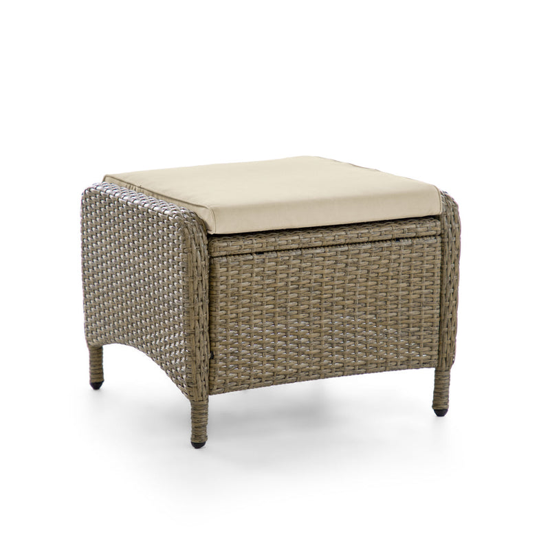 Mackay Brown & Beige Patio Ottoman (Set of 2)