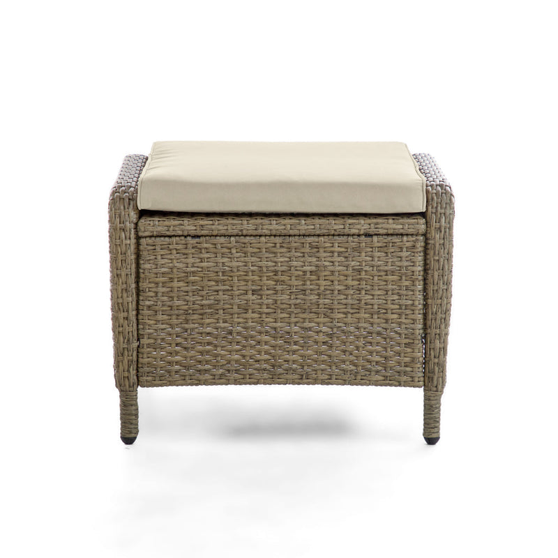 Mackay Brown & Beige Patio Ottoman (Set of 2)