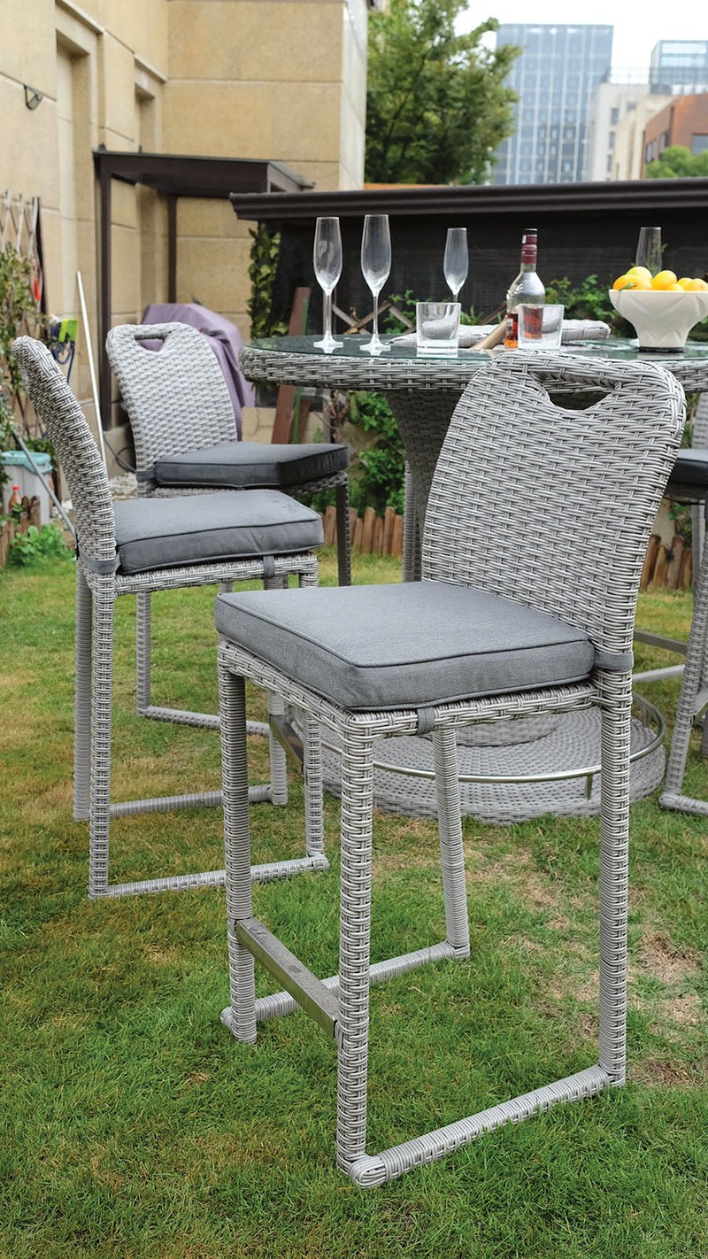 [SUMMER DEALS]🔥 Cyprus Gray Outdoor Bar Set / 7pc