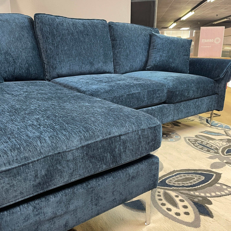 Cirebon - Navy - Reversible L Shape Sectional Sofa - Ornate Home