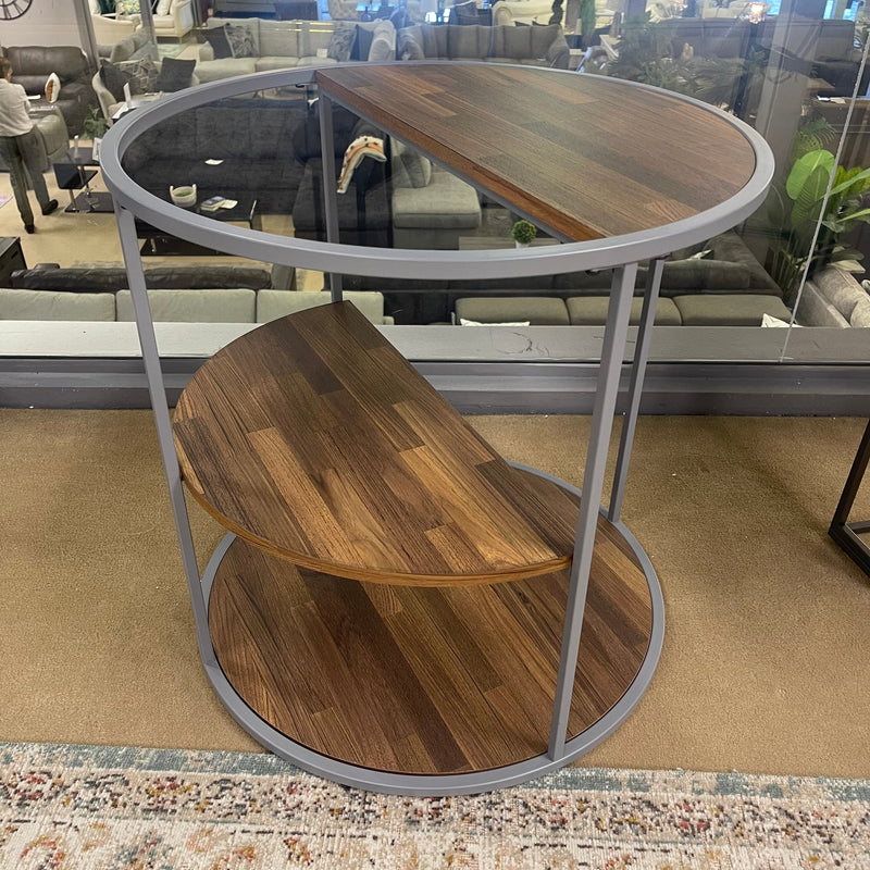 Orrin Gray & Walnut End Table