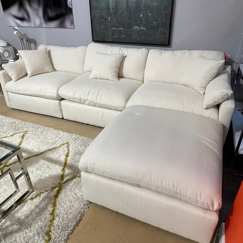 Pluma Ivory Fabric Modular Sectional Pre Sets