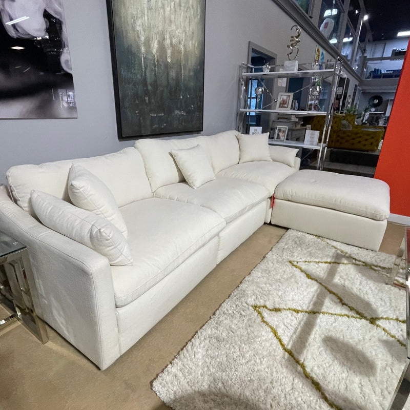 Pluma Ivory Fabric Modular Sectional Pre-Sets