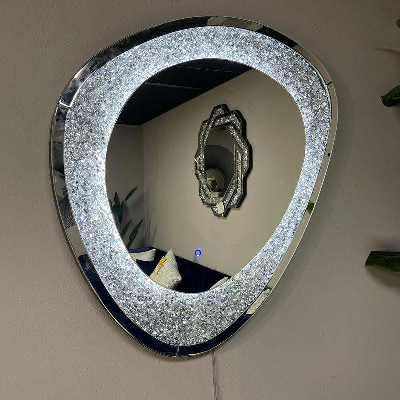 Mirage Acrylic Crystals Inlay Wall Mirror w/ LED Lights