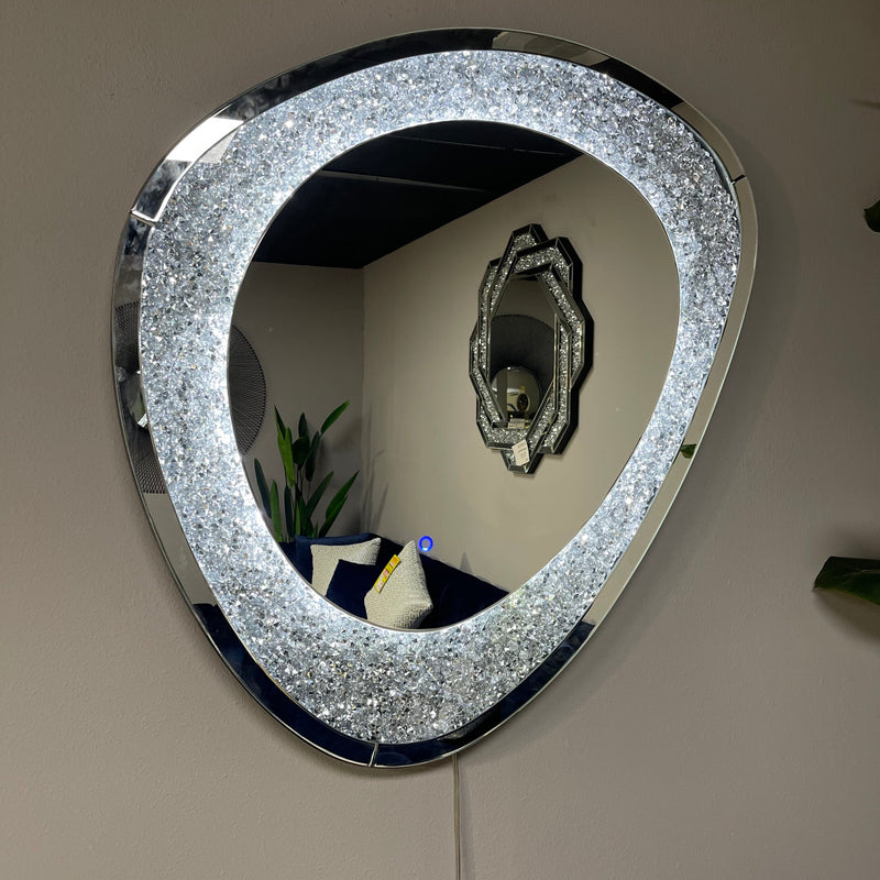 Mirage Acrylic Crystals Inlay Wall Mirror w/ LED Lights