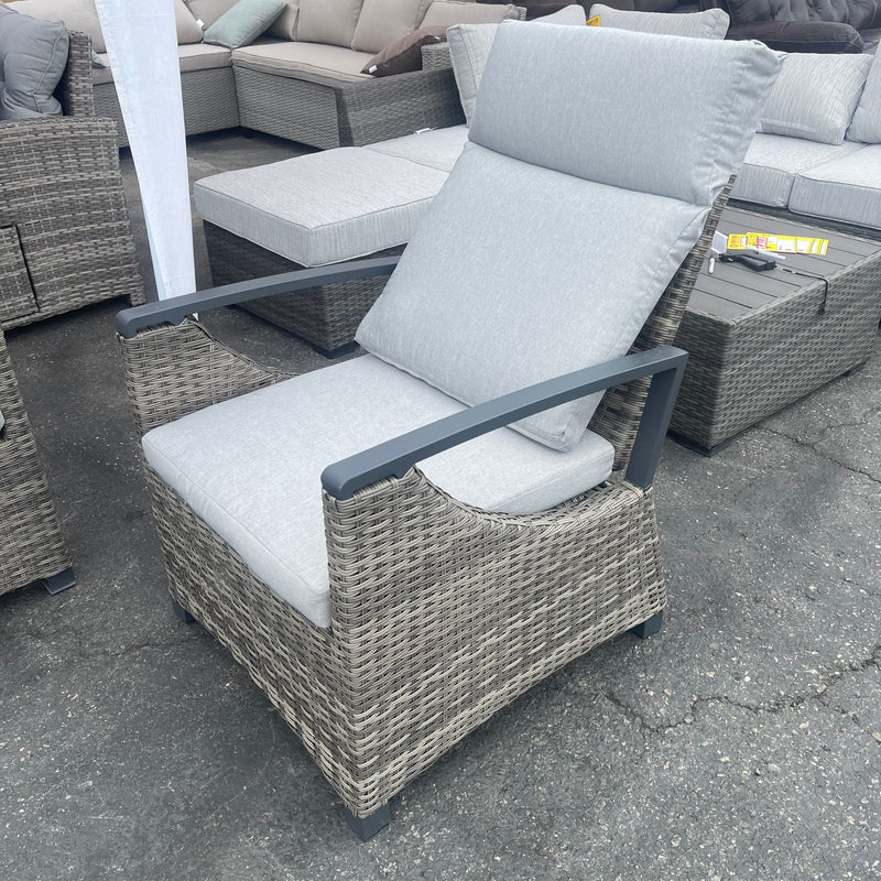 [SUMMER DEALS]🔥 Antigua Gun Metal & Brown/Gray 6pc Outdoor Set w/ 2 Ottoman